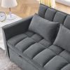 Sleeper Sofa, Convertible Sofa, Recliner, Bed, 3-in-1, 3-Position Adjustable Backrest, 2-Seater Sectional, Two Side Pockets, 2 Pillows for Living Room
