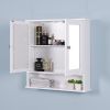 Wall Mounted Bathroom Cabinet with 2 Mirror Doors and Adjustable Shelf