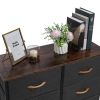 4-Tier Wide Drawer Dresser, Storage Unit with 8 Easy Pull Fabric Drawers and Metal Frame, Wooden Tabletop for Closets, Nursery, Dorm Room, Hallway,Gra