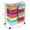15 Drawers Opaque Rolling Storage Cart Multicolor Drawers Home