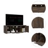 DEPOT E-SHOP Hollywood Tv Stand for TV¬¥s up 60", Double Door Cabinets, One Flexible Cabinet, Dark Walnut