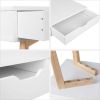 Writing Computer Desk; Laptop Notebook PC Workstation with 2 Drawers; Simple Study Makeup Vanity Table Modern Furniture for Home Office; White