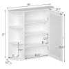 Multipurpose Wall Bathroom Storage Medicine Cabinet Mirror; White