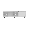 DEPOT E-SHOP Conquest Tv Stand for TV¬¥s up 70", Four Open Shelves, Five Legs, White