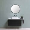 Black 16 IN Metal Round mirror
