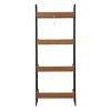 Mixed Material 4-Shelf Bookcase; Walnut