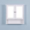 Wall Mounted Bathroom Cabinet with 2 Mirror Doors and Adjustable Shelf