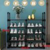 20-24 pairs shoe organizer metal stackable and detachable multifunctional display rack for entryway; closet and bedroom