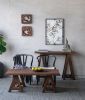 32" x 22" Rectangle Antiqued Wall Mirror Wall Mirror with Black Metal Frame, Home Wall Decor, Bedroom Living Room Entryway Wall Accent