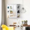 Multipurpose Wall Bathroom Storage Medicine Cabinet Mirror; White