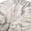 Negar 5 Foot Rounded Short Faux Fur Bean Bag, White and Gray