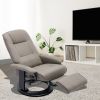 Faux Leather Manual Recliner,Adjustable Swivel Lounge Chair with Footrest,Can Rotate 360 Degrees,L-right Angle Curved Wooden Frame, Armrest and Wrappe
