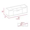 DEPOT E-SHOP Hollywood Tv Stand for TV¬¥s up 60", Double Door Cabinets, One Flexible Cabinet, Dark Walnut