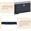 ON-TREND Rattan Style Entertainment Center with Push to Open Doors, 3-pics Extended TV Console Table for TVs Up to 90'', Modern TV Stand with Color Ch