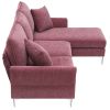 [VIDEO provided] [New]84 " Convertible Sectional Sofa, Modern Chenille L-Shaped Sofa Couch with Reversible Chaise Lounge, Fit for Living Room, Apartme