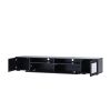 ON-TREND Rattan Style Entertainment Center with Push to Open Doors, 3-pics Extended TV Console Table for TVs Up to 90'', Modern TV Stand with Color Ch