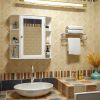 Multipurpose Wall Bathroom Storage Medicine Cabinet Mirror; White