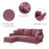 [VIDEO provided] [New]84 " Convertible Sectional Sofa, Modern Chenille L-Shaped Sofa Couch with Reversible Chaise Lounge, Fit for Living Room, Apartme