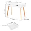 Writing Computer Desk; Laptop Notebook PC Workstation with 2 Drawers; Simple Study Makeup Vanity Table Modern Furniture for Home Office; White