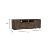 DEPOT E-SHOP Hollywood Tv Stand for TV¬¥s up 60", Double Door Cabinets, One Flexible Cabinet, Dark Walnut
