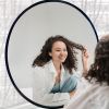 Black 30 IN Metal Round mirror