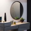 Black 30 IN Metal Round mirror