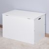 White Lift Top Entryway Storage Cabinet with 2 Safety Hinge;  Wooden Toy Box