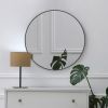 Black 24 IN Metal Round mirror