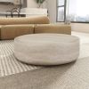 35.43'' Faux MARS Pattern Coffee Tables for Living Room Round Tea Faux Travertine Textured table for Living Room, No Need Assembly.