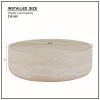 35.43'' Faux MARS Pattern Coffee Tables for Living Room Round Tea Faux Travertine Textured table for Living Room, No Need Assembly.