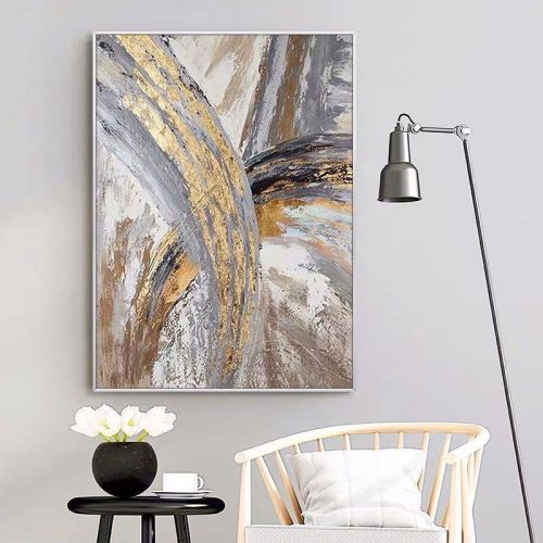 100% Hand Painted Abstract Oil Painting Wall Art Gold Foil Picture Modern On Canvas Minimalist Home Decor For Living Room No Frame 100% Hand Painted Abstract Oil Painting Wall Art Gold Foil Picture Modern On Canvas Minimalist Home Decor For Living Room No Frame