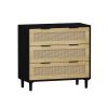 31.50"3-Drawers Rattan Storage Cabinet Rattan Drawer,for Bedroom,Living Room,Dining Room,Hallways