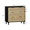 31.50"3-Drawers Rattan Storage Cabinet Rattan Drawer,for Bedroom,Living Room,Dining Room,Hallways
